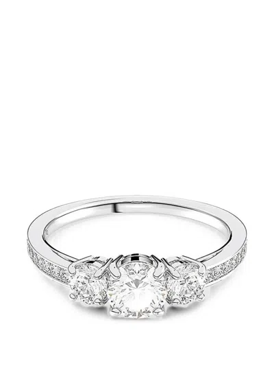 Swarovski Stilla Attract Three-stone Ring In Metallic