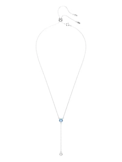 Swarovski Stilla Attract Y Crystal-embellished Lariat Necklace In Metallic