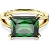 Swarovski Matrix Rectangular Cut Cocktail Ring In Green