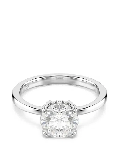 Swarovski Stilla Crystal-embellished Prong-set Ring In Transparent
