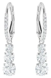 Swarovski Silver-tone Crystal Drop Earrings In Silver