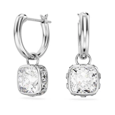 Swarovski Stilla Drop Earrings In White