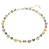 Swarovski Gold-tone Stilla Multicolor Crystal All Around Necklace, 15" + 2-3/4" Extender In Gold Tone