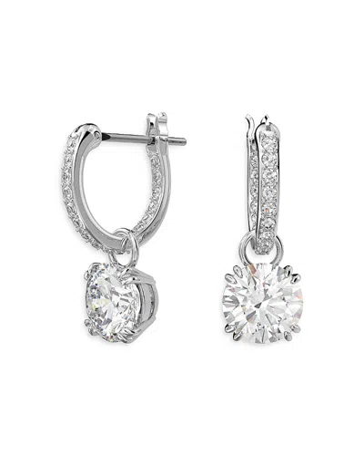 SWAROVSKI STILLA HUGGIE HOOP DROP EARRINGS