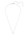 Swarovski Stilla Octagon Crystal Pendant Necklace In Rhodium Plated, 15.75-17.75 In Silver