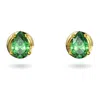Swarovski Stilla Pear Cut Stud Earrings In Gold Tone In Green