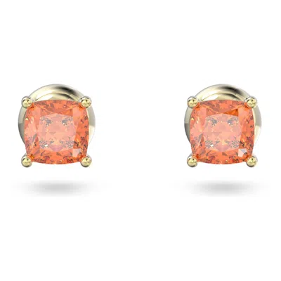Swarovski Stilla Stud Earrings In Orange