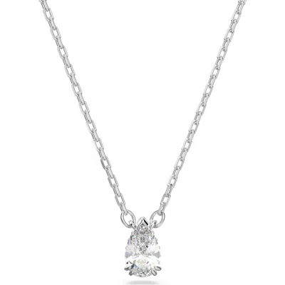 Swarovski Stilla Pear Crystal Pendant Necklace In White