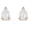 Swarovski Stilla Pear Cut Rose Gold-tone Plated Stud Earrings In Gold