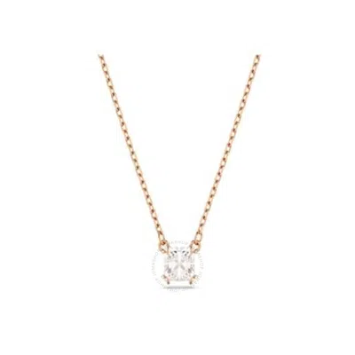 Swarovski Stilla Pendant Rose Gold Shiny White In Silver Tone