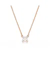 Swarovski Stilla Pendant Square Cut, White, Necklace In Rose Gold