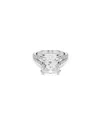 Shop Swarovski Stilla Rhodium Plated Square Cut Ring In White