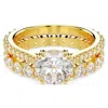 Swarovski Stilla Cocktail Ring Double Gold Shiny White In Weiss