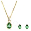 Swarovski Stilla Set Gold Shiny Fancy Green In Green