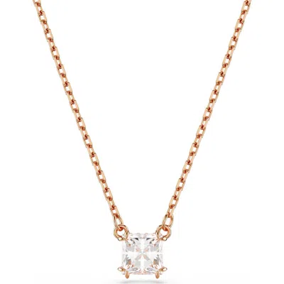 Swarovski Stilla Square Cut Pendant Necklace In White