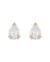 Swarovski Stilla Pear Cut Rose Gold-tone Plated Stud Earrings In White