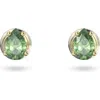 Swarovski Stilla Pear Cut Stud Earrings In Gold Tone In Green