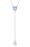 Swarovski Stilla Attract Rhodium Plated Y Necklace In Metallic