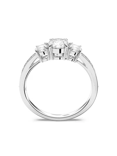Swarovski Stone-embellished Prong-set Ring In Silver