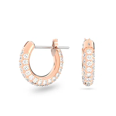 Swarovski Stone Hoop Earrings In Gold