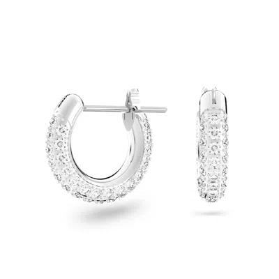 Swarovski Stone Hoop Earrings In White