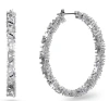 Swarovski Millenia Triangle Cut Hoop Earrings In Rhodium Plated