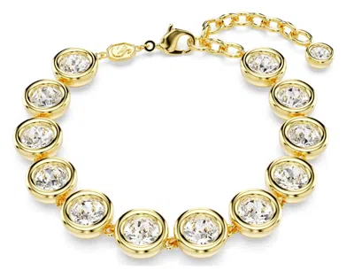 Swarovski Stylish Brass Bijoux Accessory In Yellow Gold
