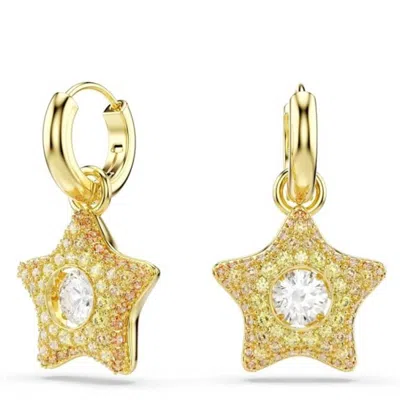 Swarovski Sublima 18k Gold Plated Star Drop Earrings