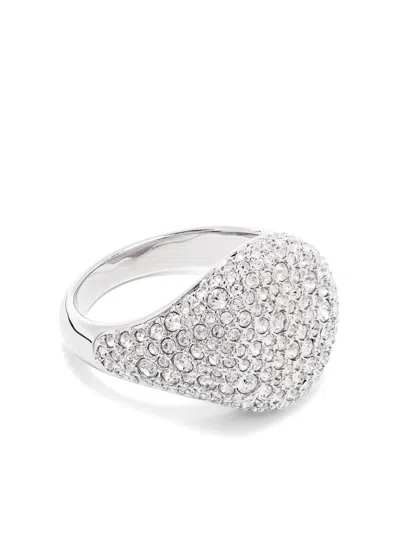 Swarovski Meteora Cocktail Ring Small Rhodium Shiny Crystal In White