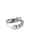 Swarovski Sublima Crystal Bypass Ring In Silver