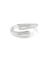 Swarovski Sublima Crystal Cultivated Pearl, Round Cut, White, Rhodium Plated Cuff In Silver,white