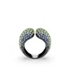 Swarovski Sublima Crystal-embellished Cocktail Ring In Black