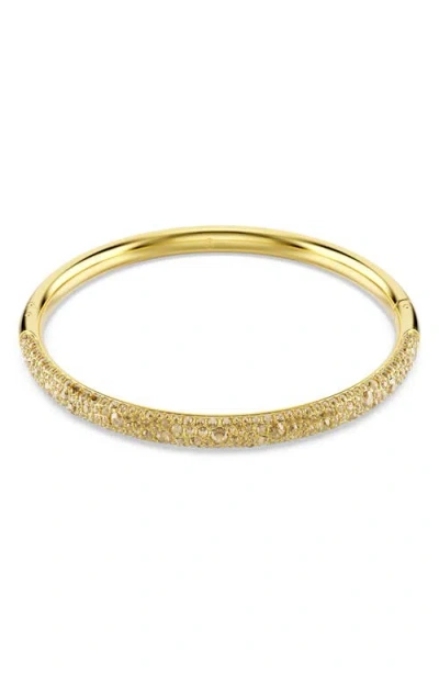 Swarovski Sublima Crystal Hinged Bangle Bracelet In Gold