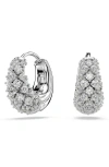 Swarovski Sublima Rhodium Plated Earrings In Silver
