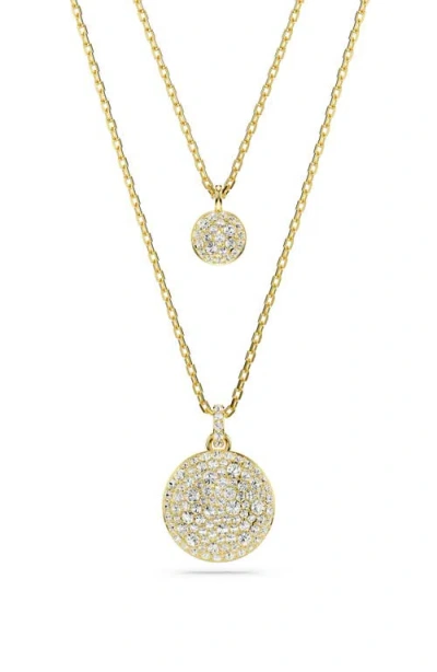 Swarovski Sublima Crystal Pendant Layered Necklace In Gold