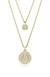 Swarovski Sublima Crystal Pendant Layered Necklace In Gold