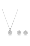 Swarovski Sublima Crystal Pendant Necklace & Stud Earrings Set In Metallic