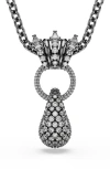 Swarovski Sublima Ruthenium Plated Pendant Necklace In Brown