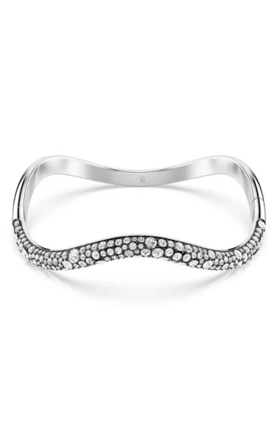 Swarovski Sublima Crystal Wavy Bangle Bracelet In Metallic