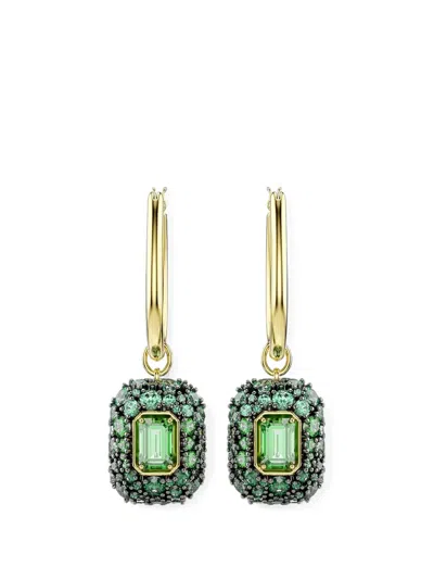 Swarovski Sublima Crystal-embellished Drop Earrings In Green