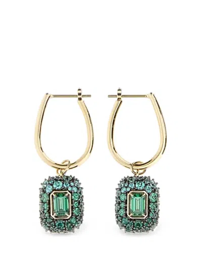 Swarovski Sublima Crystal-embellished Drop Earrings In Green