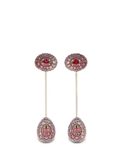 Swarovski Sublima Crystal-embellished Drop Earrings In Brown