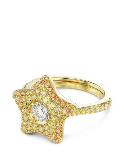 Swarovski Sublima Crystal-embellished Star Ring In Gold