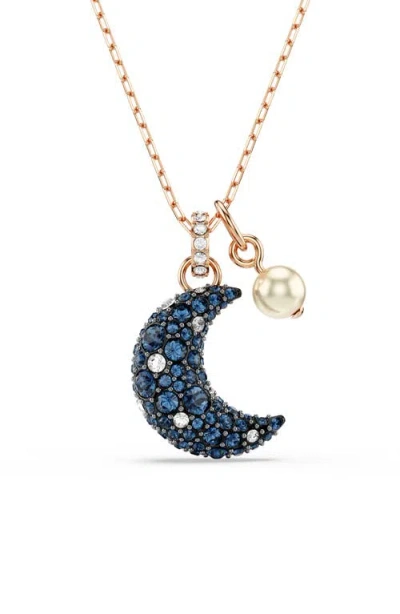 Swarovski Sublima Luna Pendant Necklace In Rose
