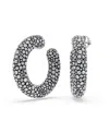 Swarovski Sublima Rhodium Plated Hoop Earrings In Silver