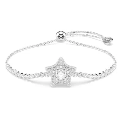 Swarovski Sublima Rhodium Plated Star Bracelet In Silver