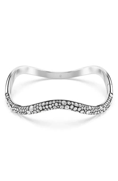 Swarovski Sublima Crystal Wavy Bangle Bracelet In Metallic