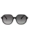Swarovski Sk6003 Irregular-frame Gem-embellished Acetate Sunglasses In 100111 Black