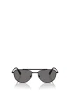 Swarovski Logo-print Oval-frame Sunglasses In Black