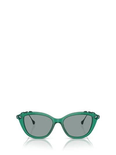 Swarovski Crystal-embellished Cat-eye Frame Sunglasses In Opal Green
